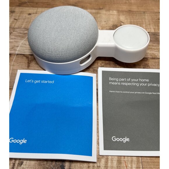 Google Nest Mini Smart Speaker With Wall Mount & Power Adapter - Picture 2 of 4
